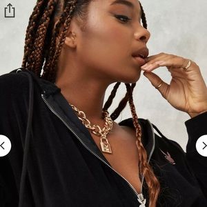 Playboy Gold Look Chunky Chain Padlock Necklace